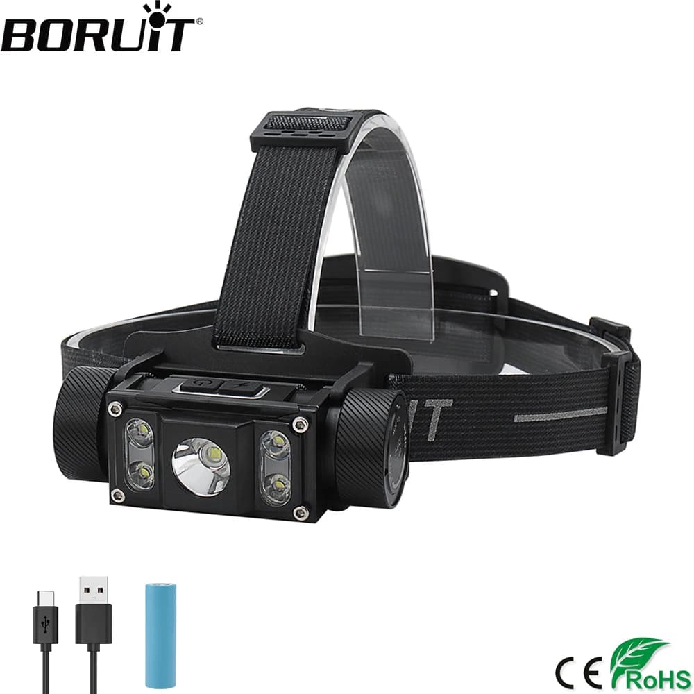 תמונת מוצר: פנס ראש לדיג BORUiT — 6000LM